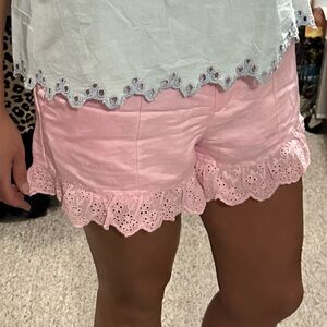 Fate Pink Lace Trim Women Shorts